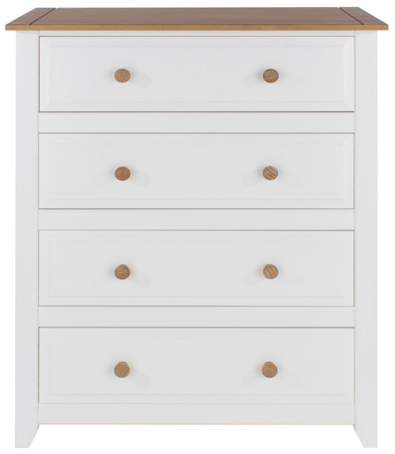 Capri White 4 Drawer Chest