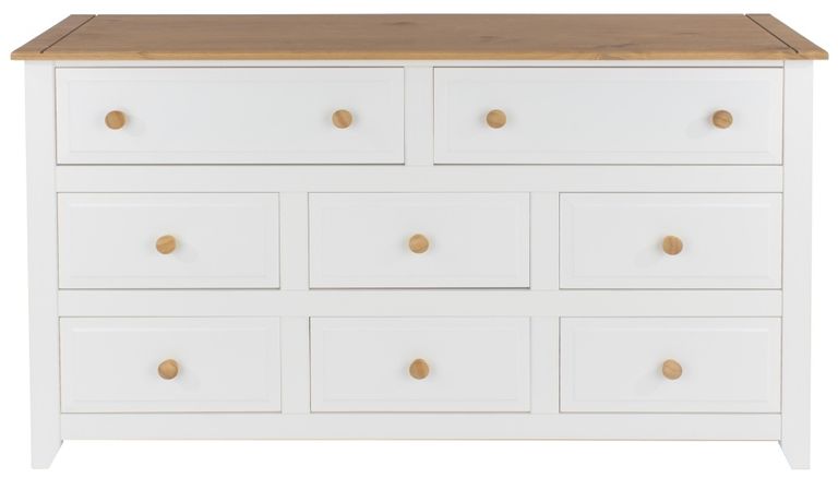 Capri White Multi Drawer Wide Chest