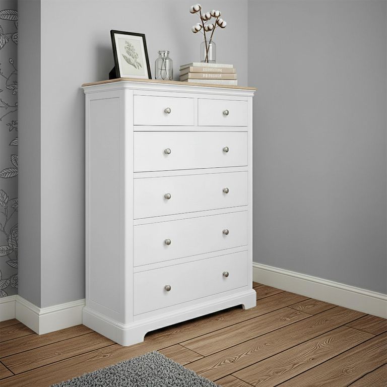 Cromwell Wardrobe - 4 Door - 2 Drawer - White Painted
