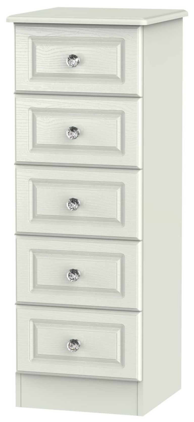 Crystal Cashmere 5 Drawer Narrow Chest