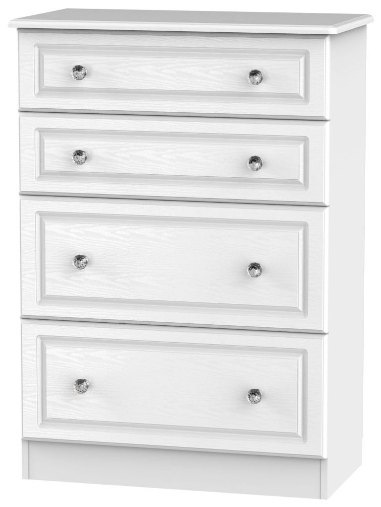Crystal White 4 Drawer Deep Chest