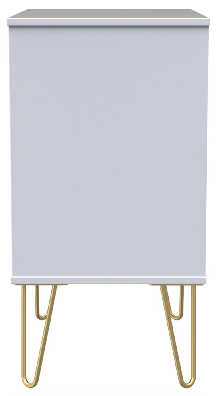 Cube White 3 Drawer Midi Chest with Gold Hairpin Legs