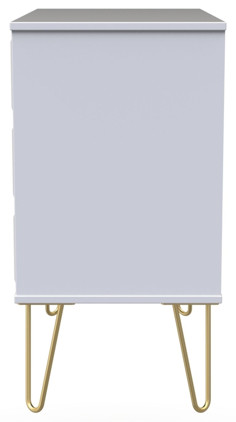 Cube White 3 Drawer Small Chest with Gold Hairpin Legs