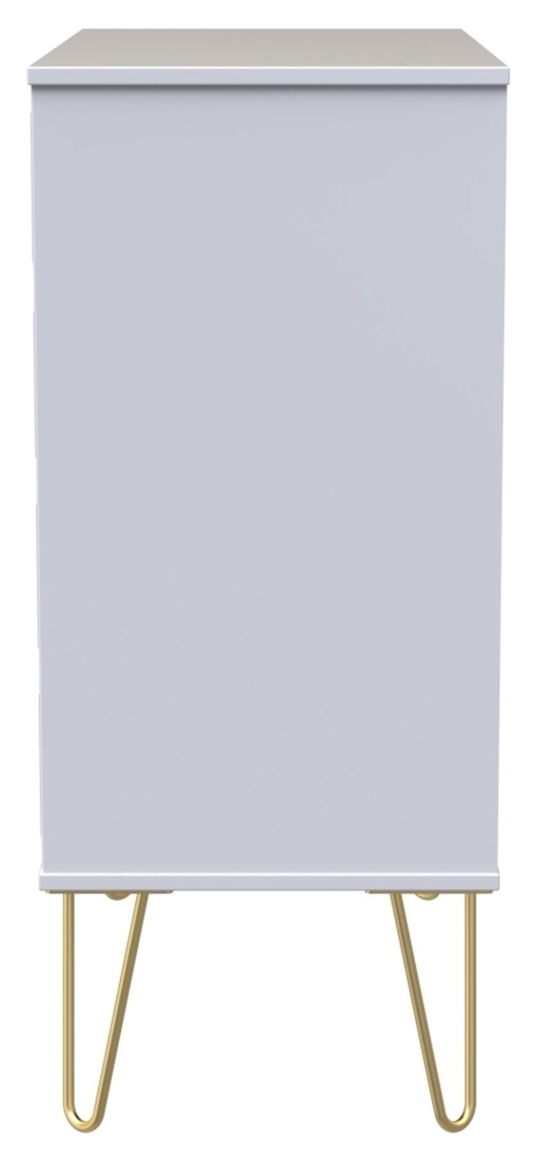 Cube White 4 Drawer Chest with Gold Hairpin Legs