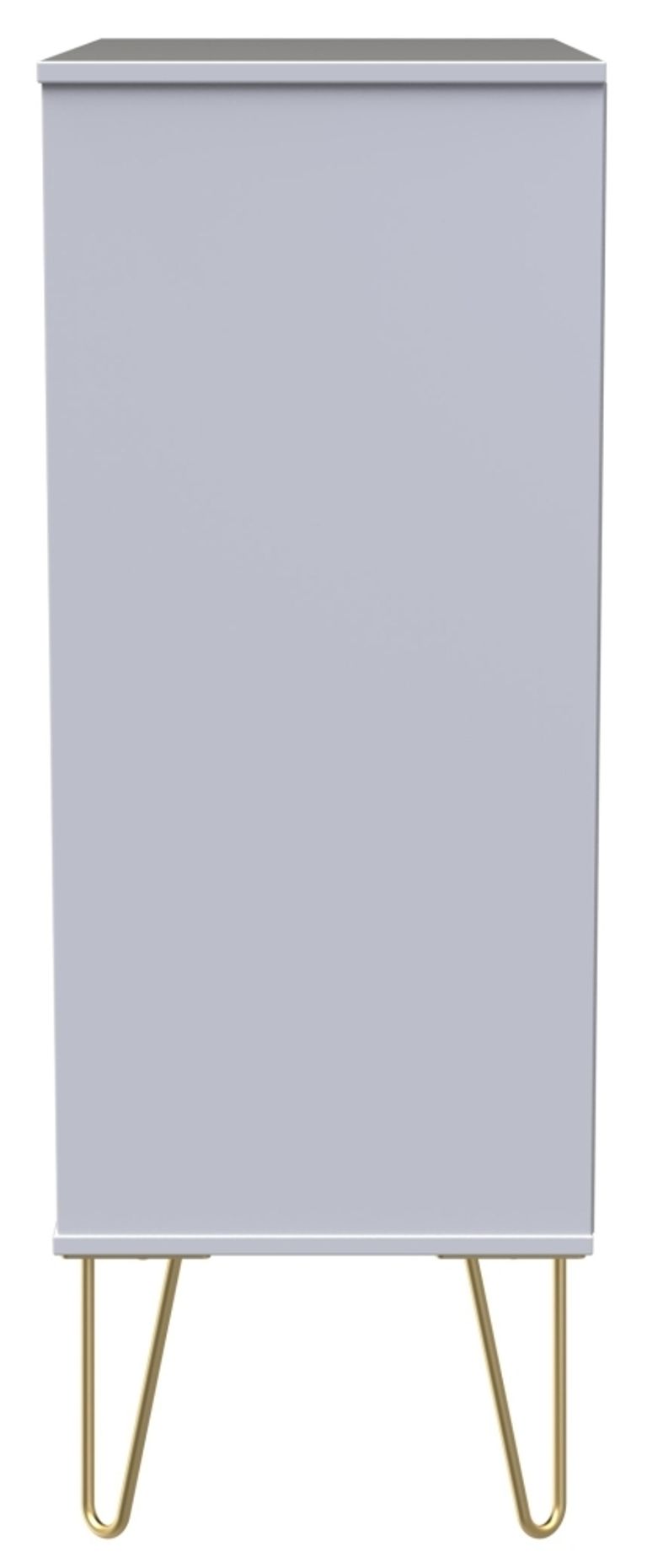 Cube White 5 Drawer Chest with Gold Hairpin Legs