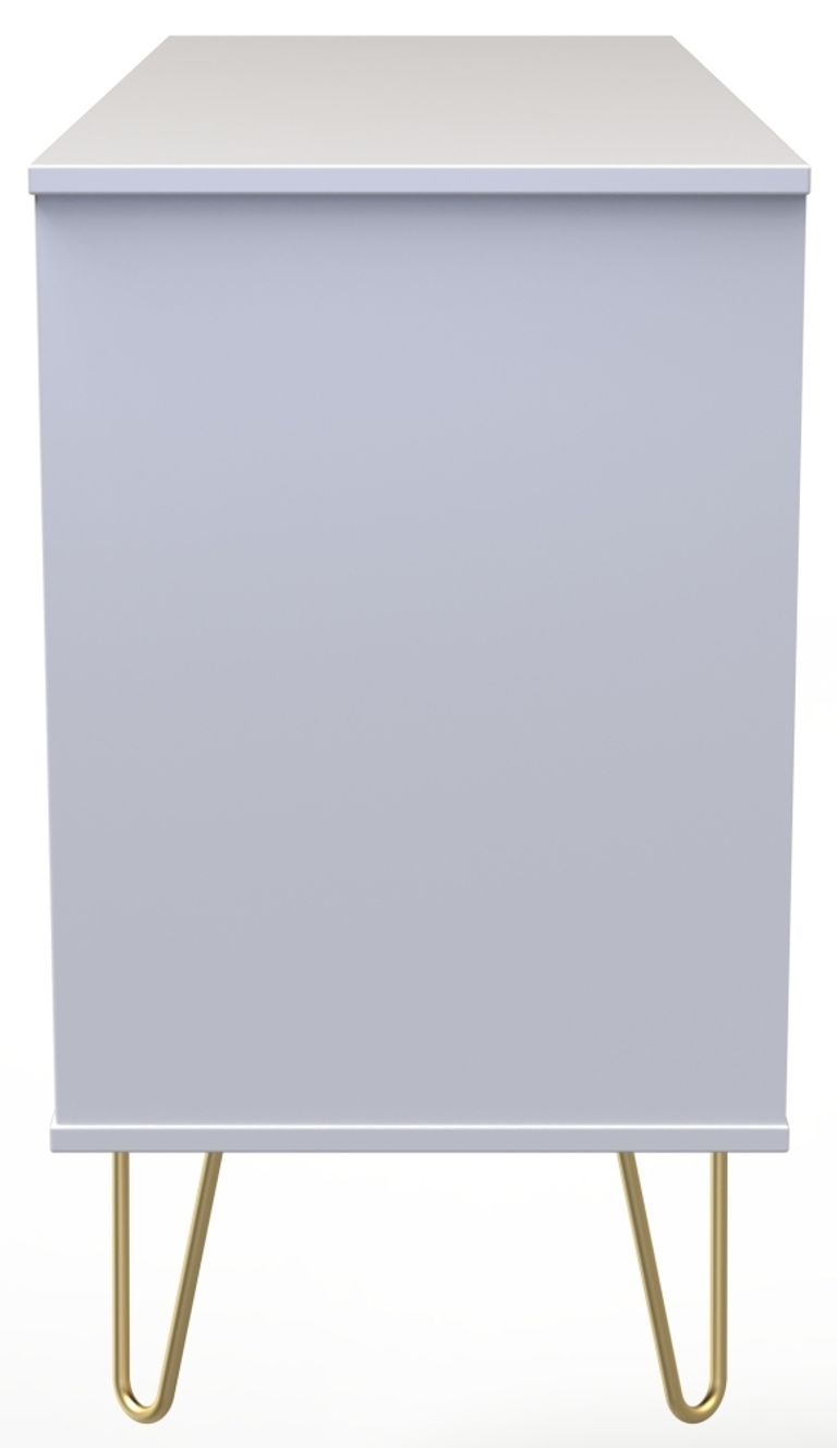 Cube White 6 Drawer Midi Chest with Gold Hairpin Legs