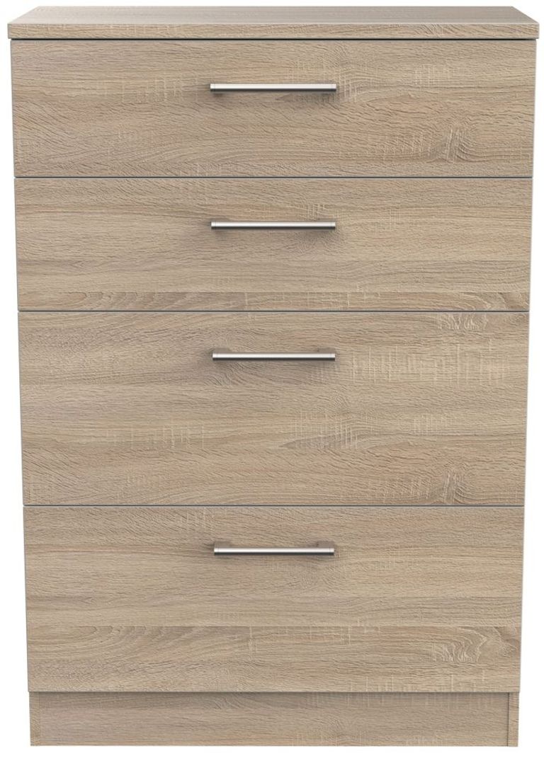 Devon Oak Effect 4 Drawer Deep Chest