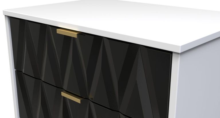 Diamond Black and White 3 Drawer Midi Chest with Gold Hairpin Legs