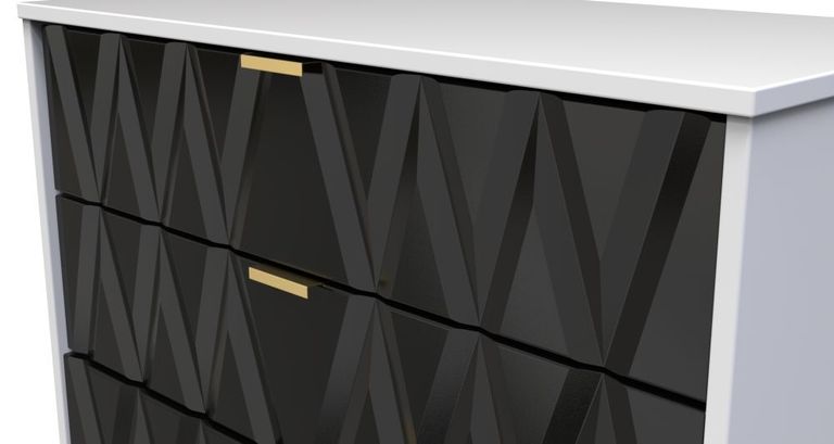 Diamond Black and White 5 Drawer Chest with Gold Hairpin Legs