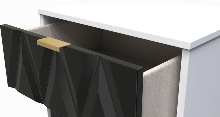 Diamond Black and White 5 Drawer Narrow Chest with Gold Hairpin Legs