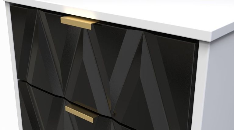 Diamond Black and White 5 Drawer Narrow Chest with Gold Hairpin Legs