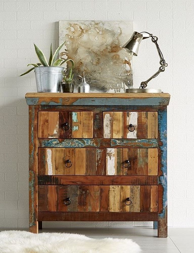 Diu Reclaimed Wood 2+2 Drawer Chest