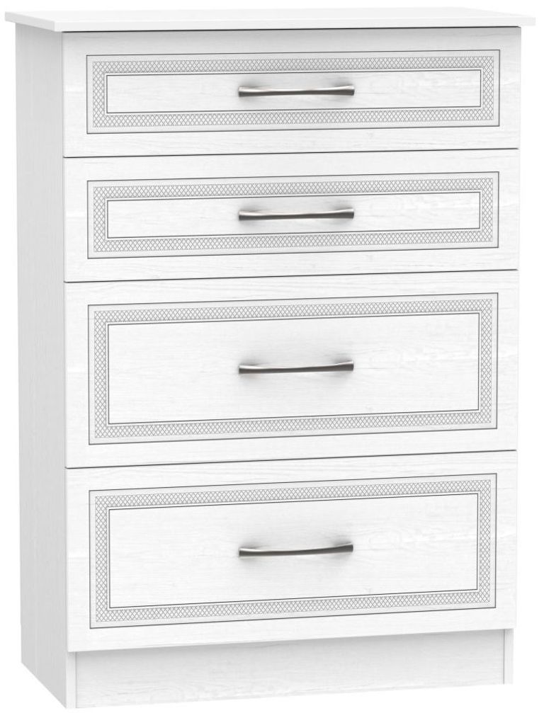 Dorset White 4 Drawer Deep Chest