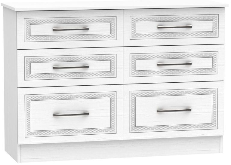 Dorset White 6 Drawer Midi Chest