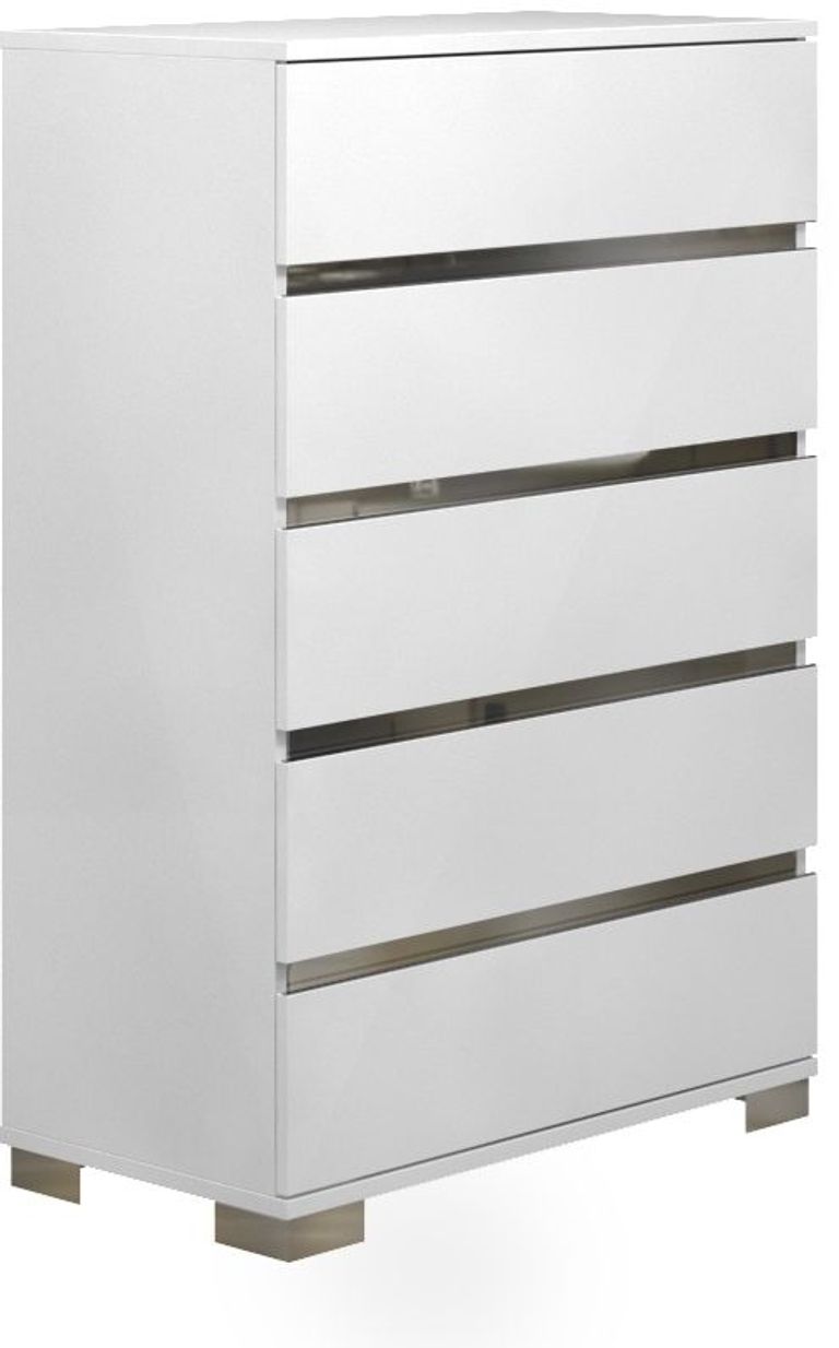 Dream Tall Chest - 5 Drawer - White