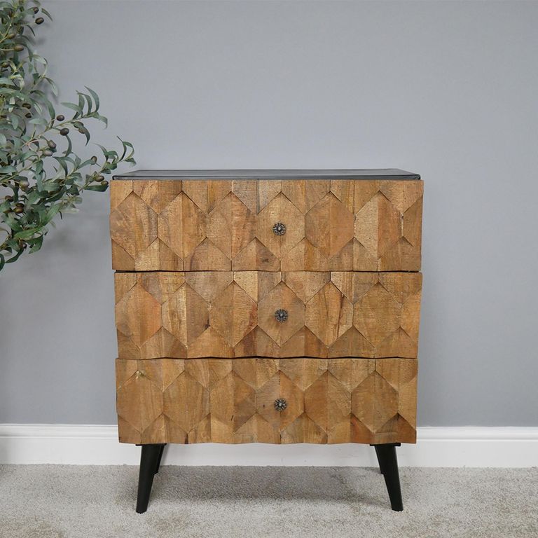 Chest - 3 Drawer - Wooden - Wood