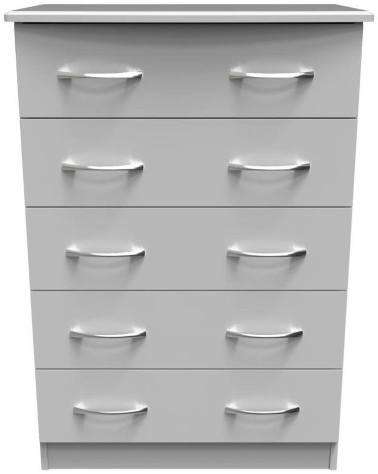 Eve Grey 5 Drawer Chest