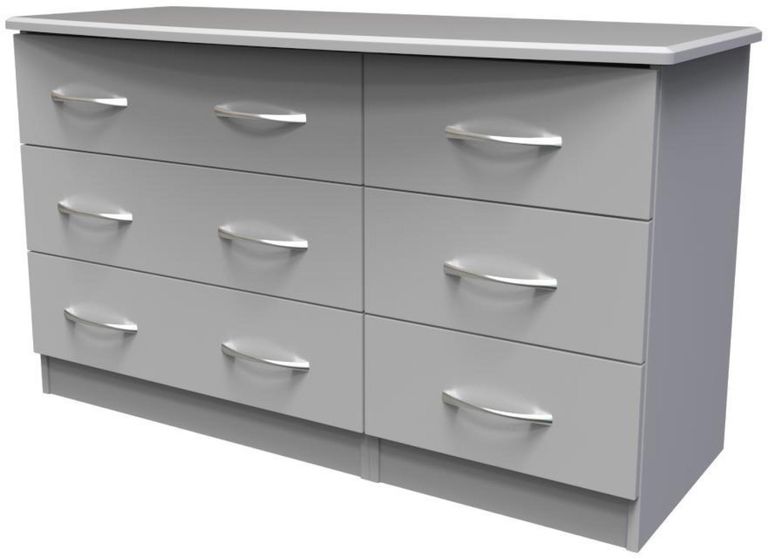 Eve Grey 6 Drawer Midi Dresser