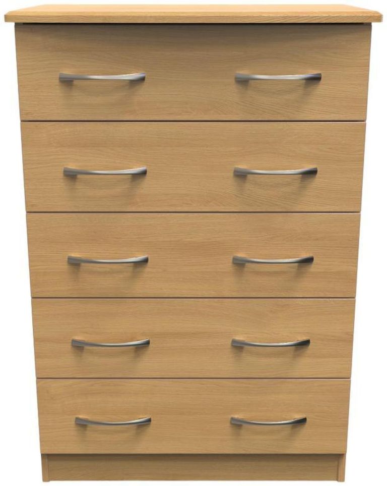 Eve Oak Effect 5 Drawer Chest