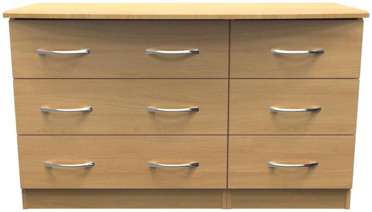 Eve Oak Effect 6 Drawer Midi Dresser