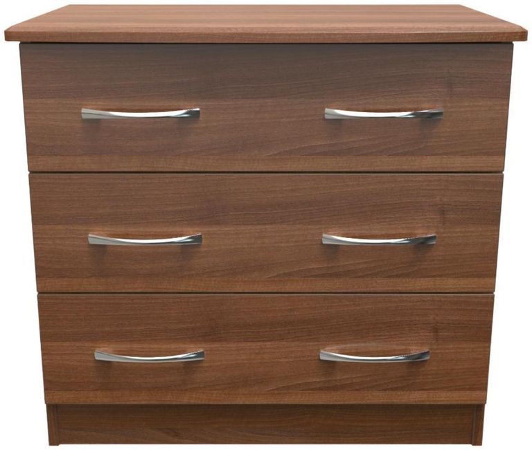 Eve Walnut Effect 3 Drawer Small Chest
