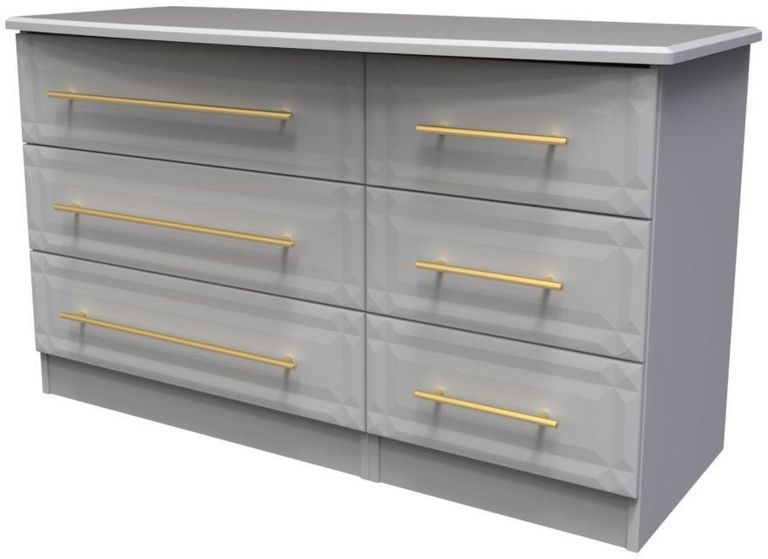 Faye Grey 6 Drawer Midi Chest