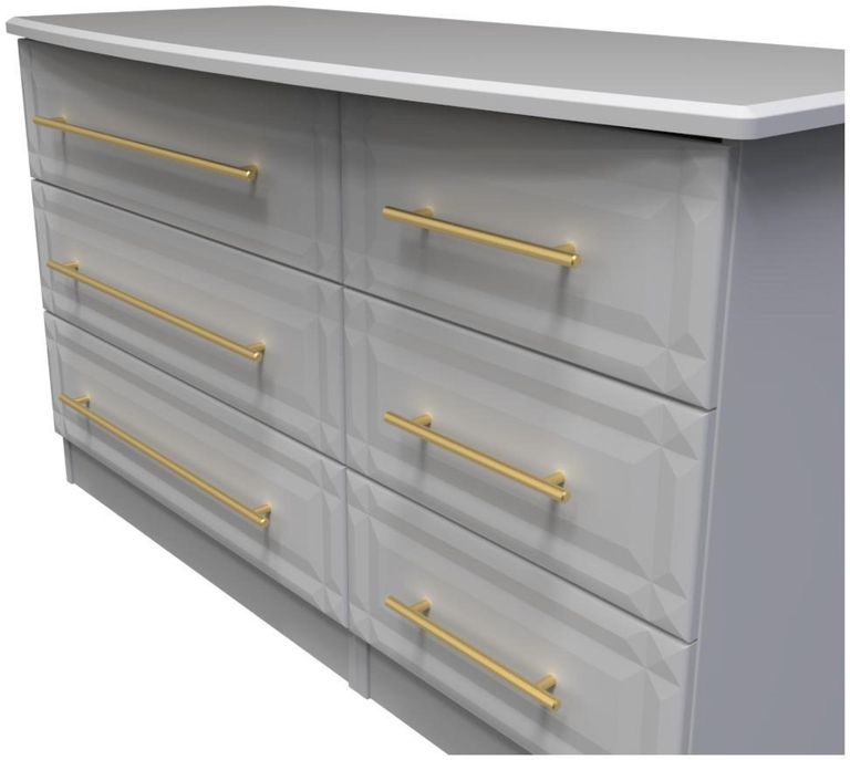 Faye Grey 6 Drawer Midi Chest