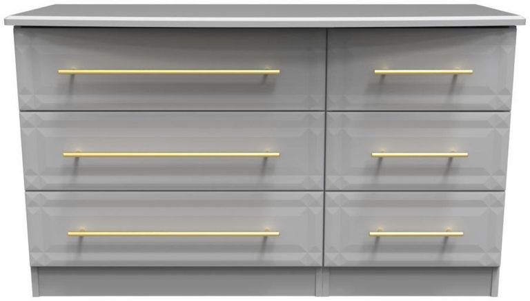Faye Grey 6 Drawer Midi Chest