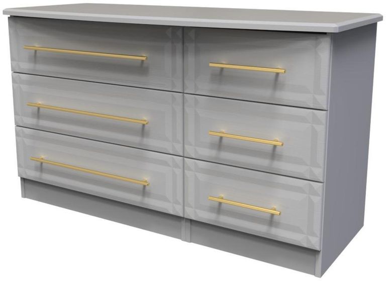 Faye Grey Ash 6 Drawer Midi Dresser
