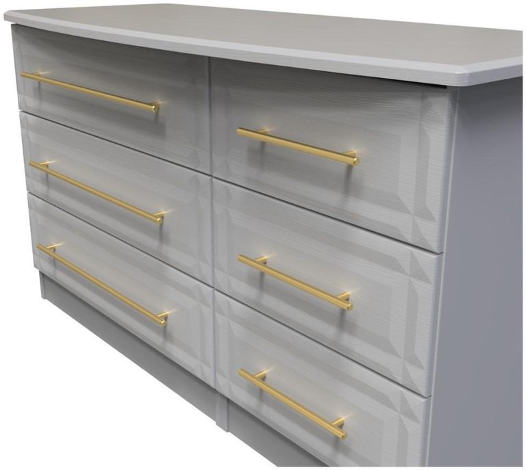 Faye Grey Ash 6 Drawer Midi Dresser