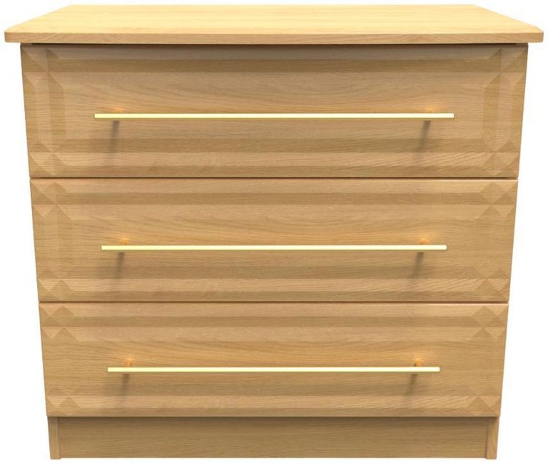 Faye Oak Effect 3 Drawer Small Chest