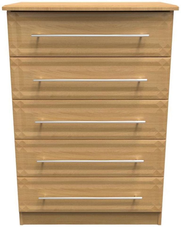 Faye Oak Effect 5 Drawer Chest