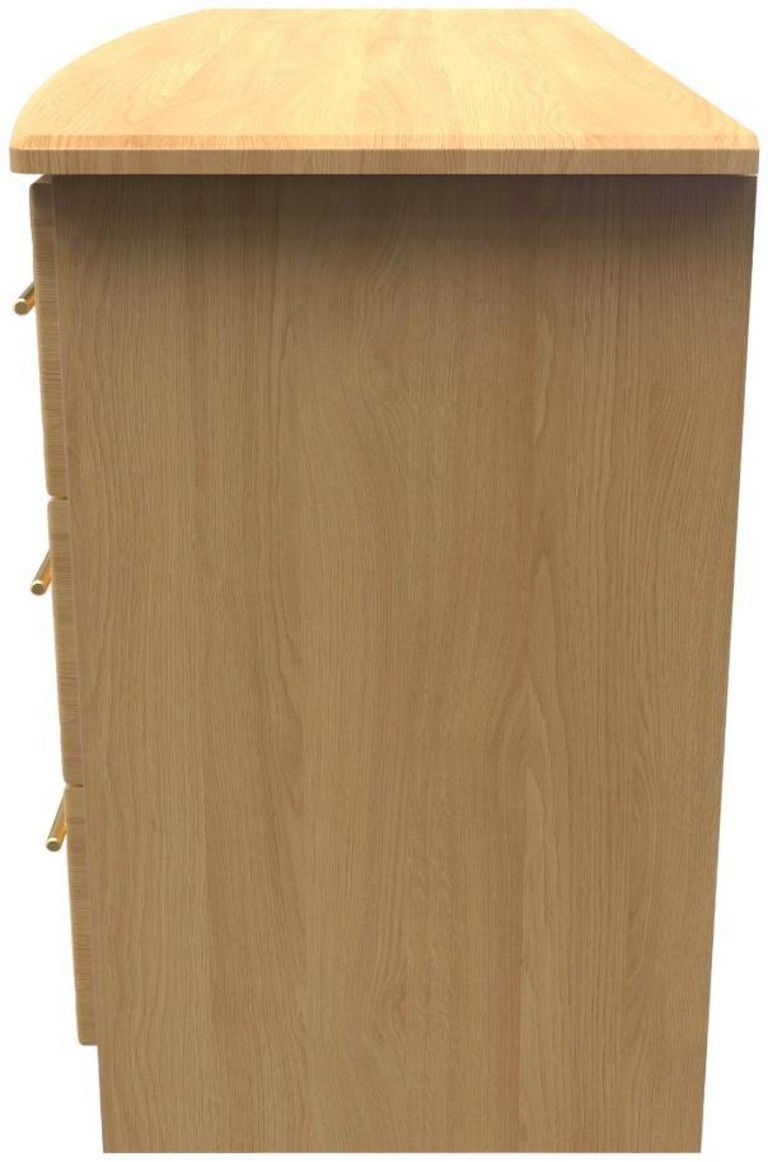 Faye Oak Effect 6 Drawer Midi Dresser