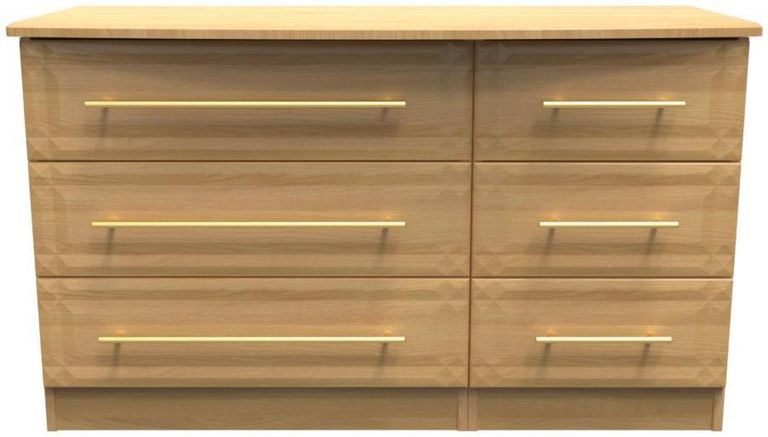 Faye Oak Effect 6 Drawer Midi Dresser