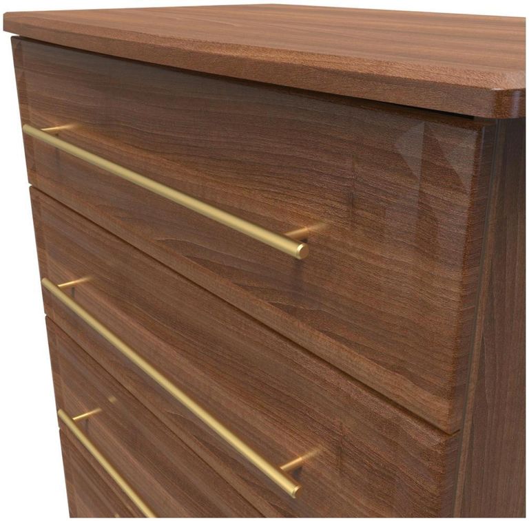 Faye Walnut Effect 4 Drawer Chest