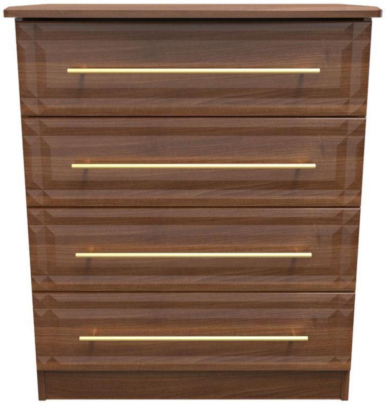 Faye Walnut Effect 4 Drawer Chest