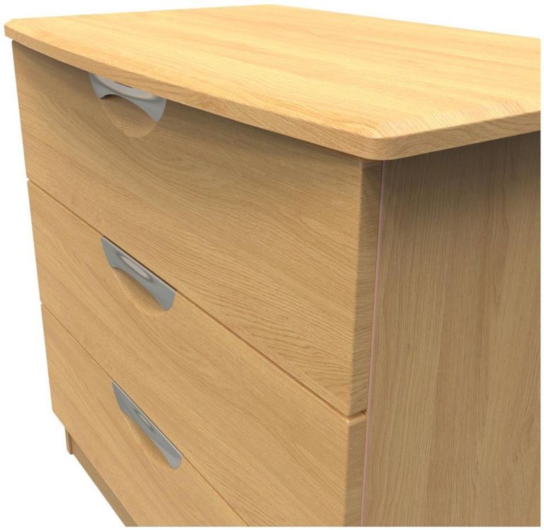 Flora Oak Effect 3 Drawer Small Chest