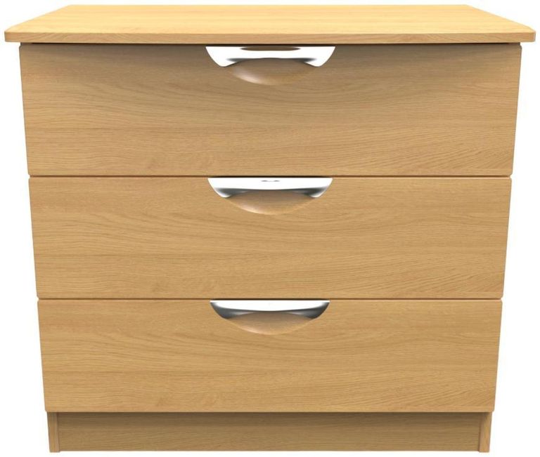 Flora Oak Effect 3 Drawer Small Chest