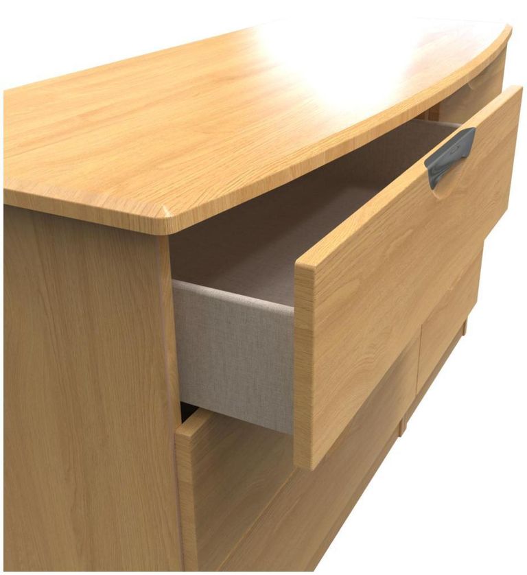 Flora Oak Effect 6 Drawer Midi Dresser