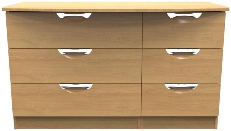 Flora Oak Effect 6 Drawer Midi Dresser