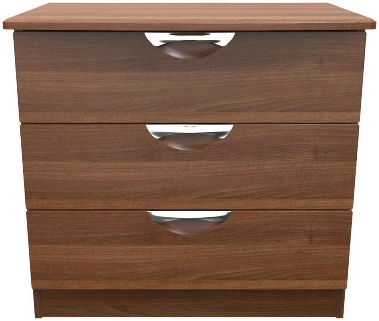 Flora Walnut Effect 3 Drawer Small Chest