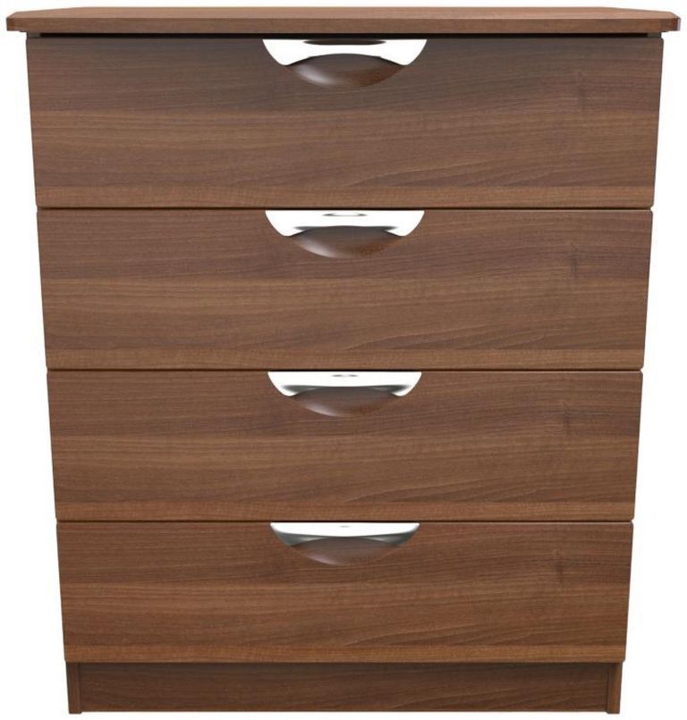 Flora Walnut Effect 4 Drawer Chest