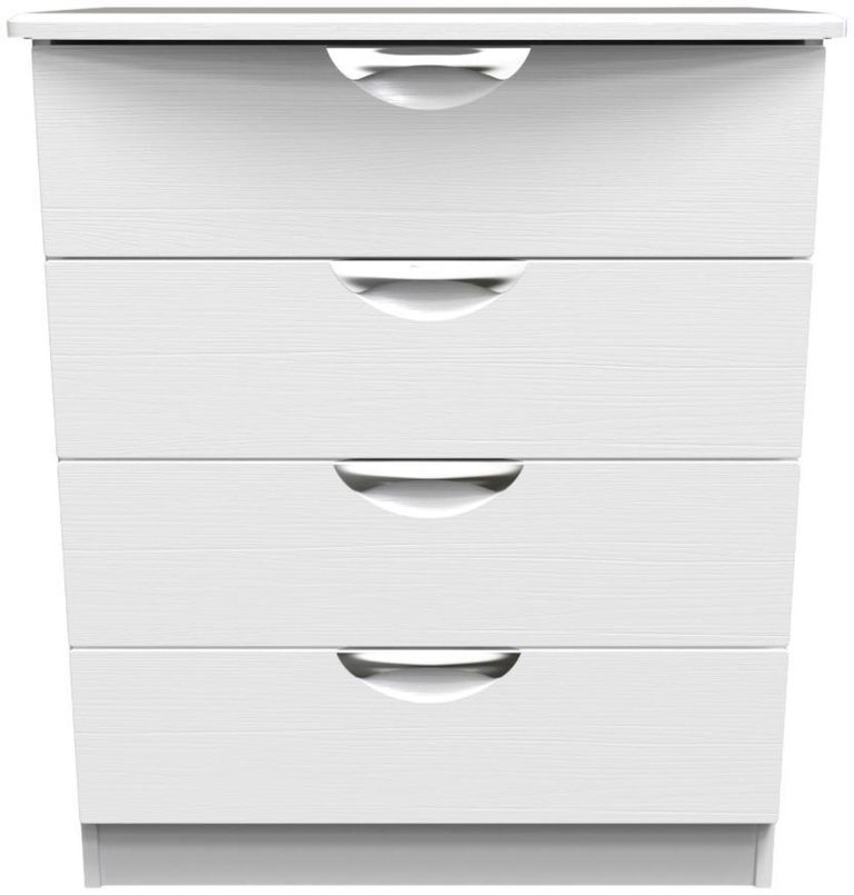 Flora White 4 Drawer Chest