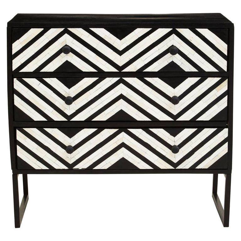 Fusion Chest - 3 Drawer - Black Bone Inlay