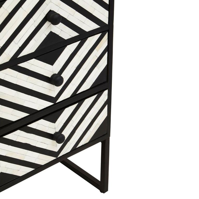 Fusion Chest - 3 Drawer - Black Bone Inlay