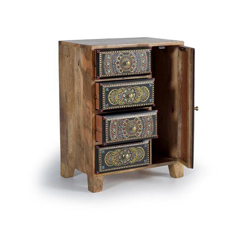 Galach Chest - Black Mango Wood - Painted - 4 Drawer