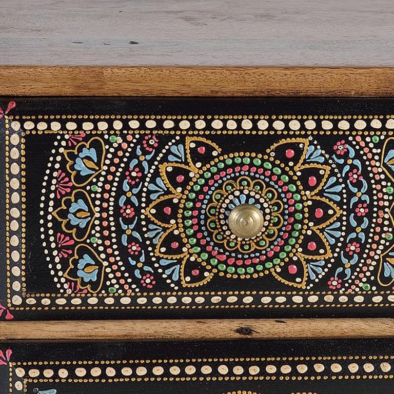 Galach Chest - Black Mango Wood - Painted - 4 Drawer