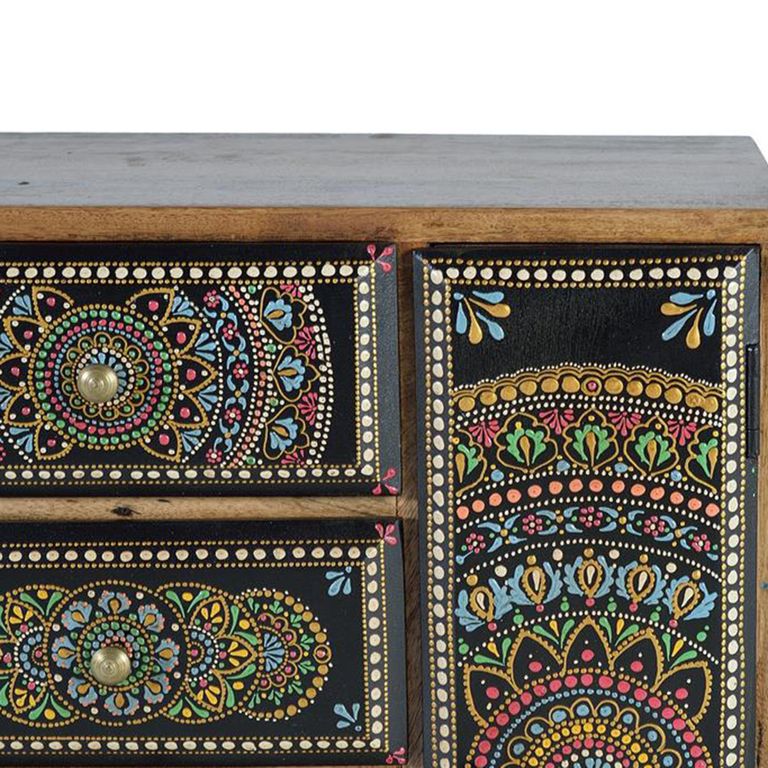 Galach Chest - Black Mango Wood - Painted - 4 Drawer
