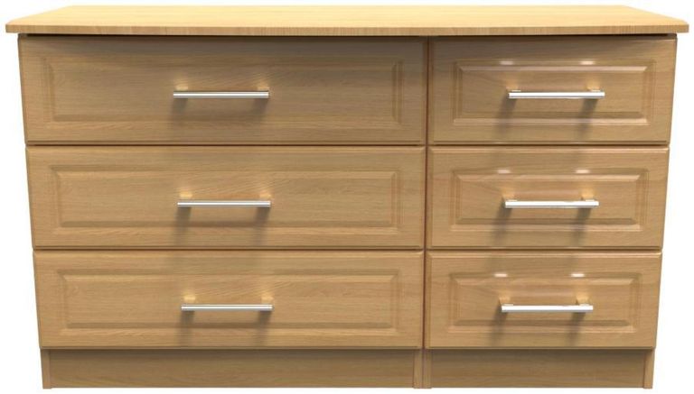 Gina Oak Effect 6 Drawer Midi Dresser