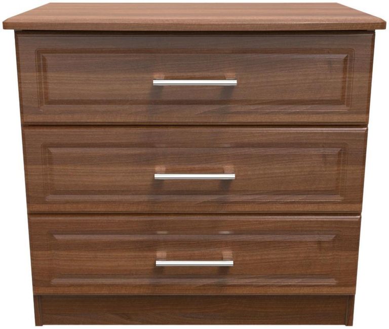 Gina Walnut Effect 3 Drawer Small Chest